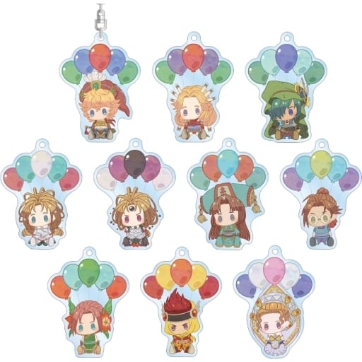 Shiloh, etc. Legend of Mana: The Teardrop Crystal Trading Popoon Acrylic Keychain All 10 Types Set Key Chain [USED]