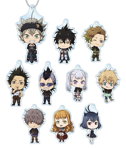 Asta, etc. Black Clover Trading Chibi Chara Acrylic Keychain All 10 Types Set Key Chain [USED]