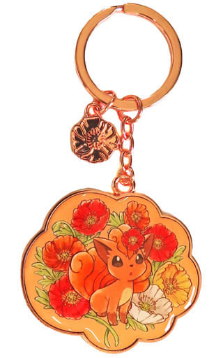 Vulpix Wake Up Pokemon Metal Keyring Collection Fleur De Coquelicot Pokemon Center Limited Key Chain [USED]