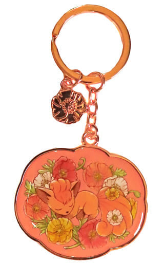 Vulpix Sleep Pokemon Metal Keyring Collection Fleur De Coquelicot Pokemon Center Limited Key Chain [USED]