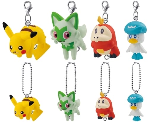 Pikachu, etc. Pokemon Tsumande Tsunagete Mascot 08 All 8 Types Set Key Chain [USED]