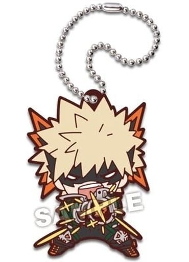 Katsuki Bakugo My Hero Academia Nitotan Hero VS Villain Rubber Mascot Key Chain [USED]