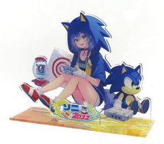 Inugami Korone Sonic the Hedgehog VTuber Hololive Acrylic Stand Inugami Korone Sonic the Hedgehog Sonikoro 2022 Piki-Piki Sonic Collab Cafe Exclusive Acrylic Stands [USED]