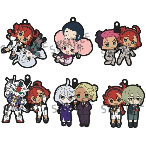 Miorine, etc. Mobile Suit Gundam: The Witch from Mercury Buddycolle Rubber Mascot All 6 Types Set Key Ring [USED]