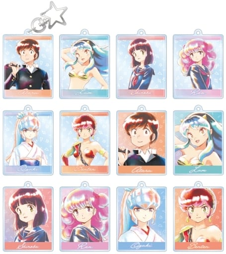 Shinobu Miyake, etc. Urusei Yatsura Ani-Art Aqua Label Trading Acrylic Key Chain All 12 Types Set Key Chain [USED]