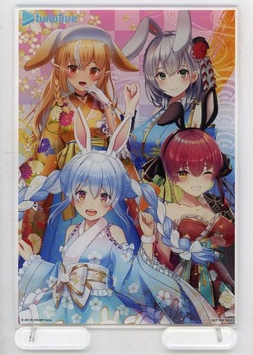 VTuber Hololive Usada Pekora & Others Acrylic Panel Japan Post 2023 New Year Lottery Postcard Exclusive Second Prize Acrylic Stands [USED]