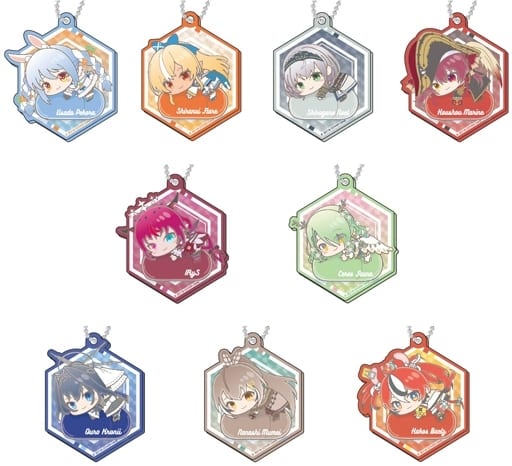 Usada Pekora, etc. Vtuber Hololive Kiratto Decofla Acrylic Key Chain Hagumeets C Box All 9 Types Set Key Chain [USED]