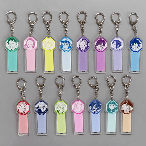 Shinazugawa Genya, etc. Demon Slayer: Kimetsu no Yaiba Name Tag Collection Koyoharu Gotoge Original Art Exhibition Nagoya Limited All 15 Types Set Key Ring [USED]