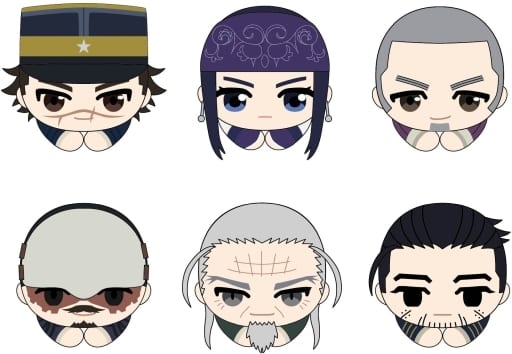 Hyakunosuke Ogata, etc. Golden Kamuy Hagu Chara Collection All 6 Types Set Key Chain [USED]