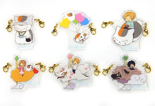 Nyanko-sensei, etc. Natsume's Book of Friends Ichiban Kuji Nyanko-sensei to Ayakashi Yuuenchi Acrylic Charms Prize G All 6 Types Set Charm [USED]