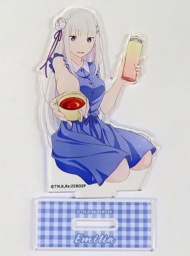 Emilia Re:ZERO -Starting Life in Another World- Online Kuji Acrylic Stand Picnic Ver. Kujibikido Limited Prize B-1 Acrylic Stand [USED]