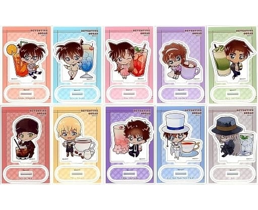 Conan Edogawa, etc. Detective Conan Charapeko Trading Acrylic Keychain All 10 Types Set Acrylic Stand [USED]