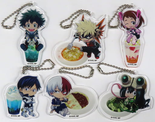 Katsuki Bakugo, etc. My Hero Academia Original Acrylic Keychain Pronto Limited All 6 Types Set Key Chain [USED]