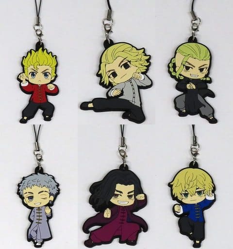 Ken Ryuguji, etc. Tokyo Revengers Deformed Rubber Strap Chinese Clothes Ver. All 6 Types Set Key Chain [USED]