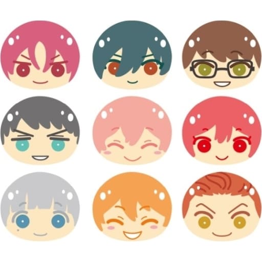 Rin Matsuoka, etc. Free! Movie 4: The Final Stroke Omanjuu Niginigi Mascot Bbox All 9 Types Set Key Ring [USED]