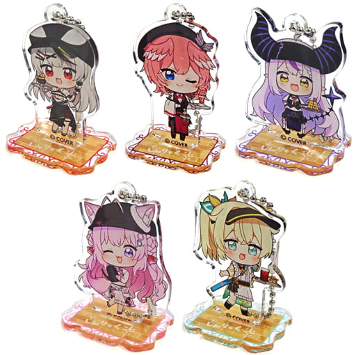 La+ Darknesss, etc. VTuber Hololive Trading Acrylic Keychain holoX Cafe: Shinryaku Sweets Paradise Exclusive All 5 Types Set Acrylic Stands [USED]