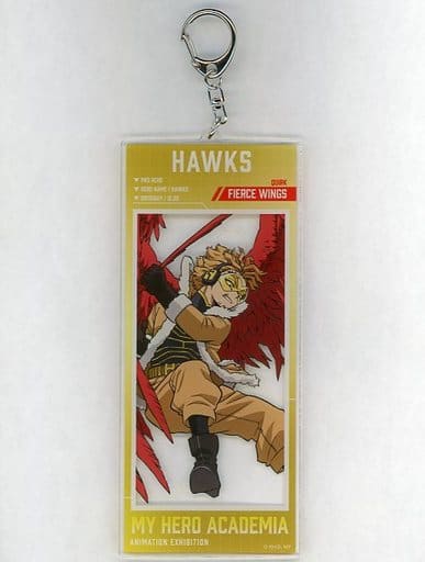 My Hero Academia Hawks BIG Acrylic Tag Keychain Animation Exhibition Zenmen Senso Hen Limited Keychains [USED]