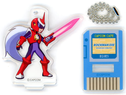 Blues Mega Man Battle Network Trading Acrylic Stand Key Chain Capcom Cafe Limited Key Chain [USED]