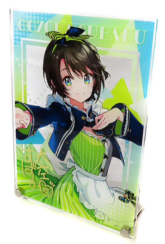 VTuber Hololive Ozora Subaru Holo Cooking Lottery Holotto Cafeteria Acrylic Panel with Printed Signature Entertainment Chance Prize Acrylic Stands [USED]
