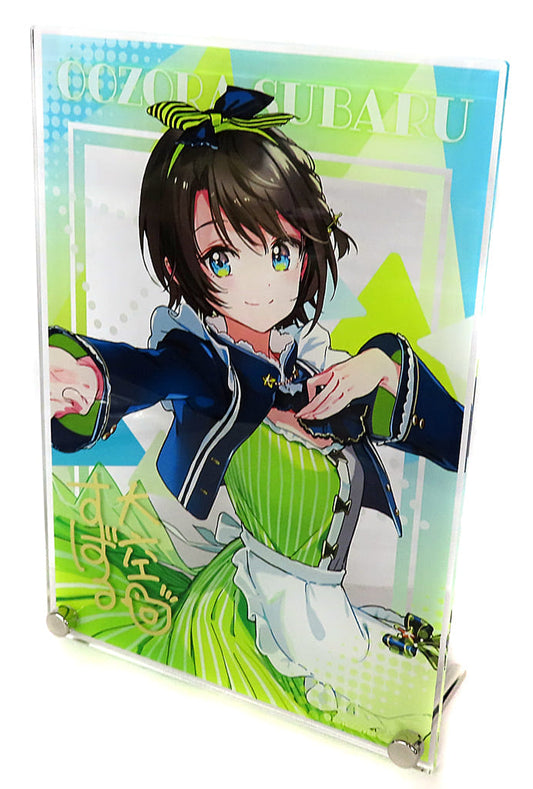 VTuber Hololive Ozora Subaru Holo Cooking Lottery Holotto Cafeteria Acrylic Panel with Printed Signature Entertainment Chance Prize Acrylic Stands [USED]