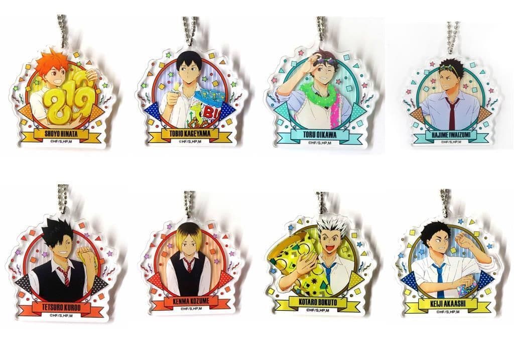Toru Oikawa, etc. Haikyu!! Newly Drawn Acrylic Key Chain Collection Party Ver. Don Quijote Limited All 8 Types Set Key Chain [USED]