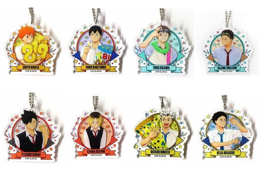 Toru Oikawa, etc. Haikyu!! Newly Drawn Acrylic Key Chain Collection Party Ver. Don Quijote Limited All 8 Types Set Key Chain [USED]