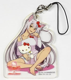 Black Hanekawa Monogatari Series X Hello Kitty Capsule Kuji Sanrio Atsumete Acrylic Strap Acrylic Strap Prize Key Chain [USED]