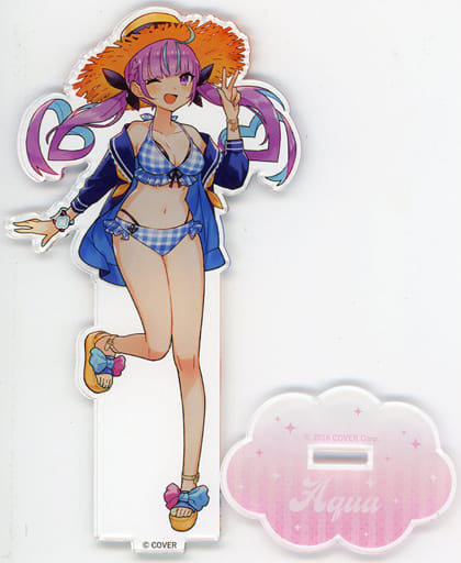 Minato Aqua Swimsuit Ver. VTuber Hololive Life-Scale Acrylic Stand Umisea in Sunshine City Limited Acrylic Stands [USED]