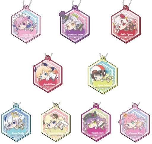 Minato Aqua, etc. Vtuber Hololive Kiratto Decofla Acrylic Key Chain D All 9 Types Set Key Chain [USED]