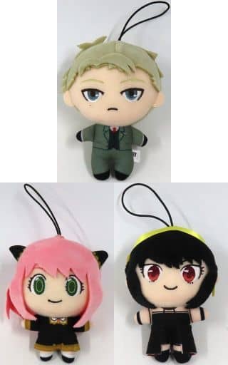 Anya Forger, etc. SPY x FAMILY Petit Plush Toy Mascot All 3 Types Set Key Ring [USED]