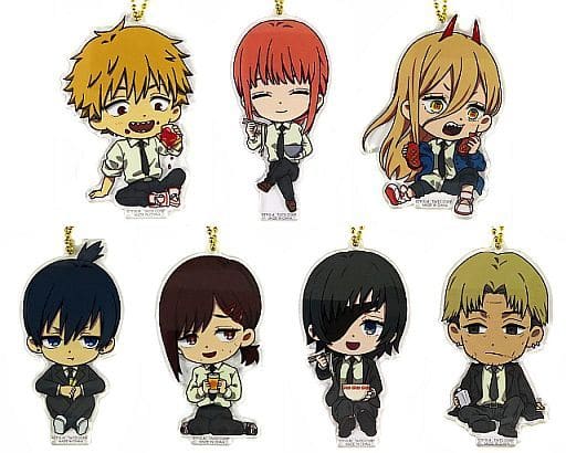 Chainsaw Man Denji & Others Chibi Acrylic Keychain Vol.2 All 7 Types Set Keychains [USED]