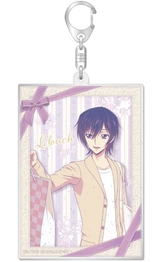 Lelouch Lamperouge with Glitter Code Geass: Lelouch of the Rebellion Newly Drawn Big Acrylic Key Chain Key Chain [USED]