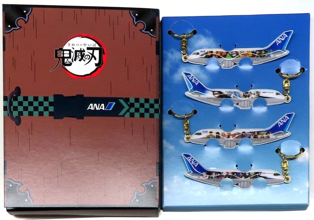 Demon Slayer Jet 1, 2 Demon Slayer: Kimetsu no Yaiba Reflect Keychain ANA Limited Key Ring [USED]
