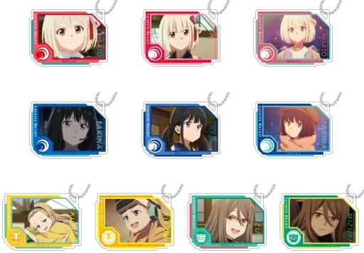 Chisato Nishikigi, etc. Lycoris Recoil Decofla Acrylic Key Chain All 10 Types Set Key Chain [USED]