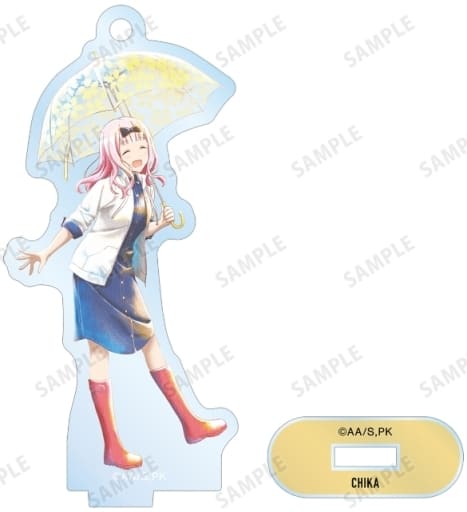 Chika Fujiwara Rainy Day Outing Ver. Kaguya-sama: Love is War - The First Kiss That Never Ends Newly Drawn Illustration Ani-Art Aqua Label Trading Acrylic Stand Key Chain Key Chain [USED]