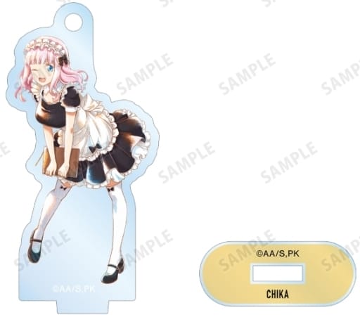 Chika Fujiwara Maid & Butler Ver. Kaguya-sama: Love is War - The First Kiss That Never Ends Newly Drawn Illustration Ani-Art Aqua Label Trading Acrylic Stand Key Chain Key Chain [USED]