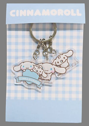 Cinnamoroll Friends Sanrio Characters Triple Acrylic Key Chain Key Ring [USED]