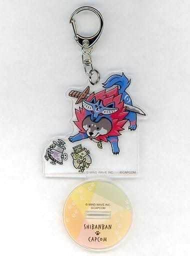 Okikurumi Shibanban X Capcom Dog Trading Acrylic Stand Key Chain Key Chain [USED]