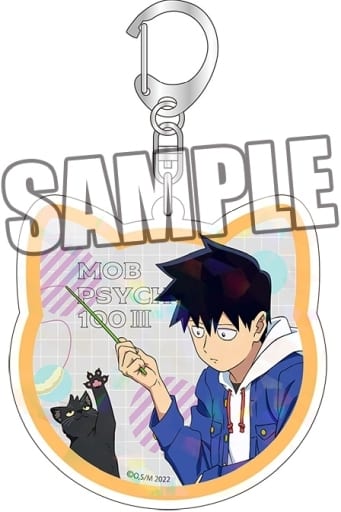 Ritsu Kageyama Friends with Cats Ver. Mob Psycho 100 III Hologram Acrylic Key Chain Key Chain [USED]