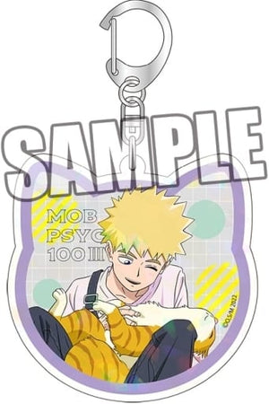 Teruki Hanazawa Friends with Cats Ver. Mob Psycho 100 III Hologram Acrylic Key Chain Key Chain [USED]