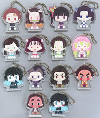 Tanjiro Kamado, etc. Demon Slayer: Kimetsu no Yaiba Ichiban Kuji Abakareta Katanakaji no Sato Chokonokko Acritz Key Ring Prize H All 14 Types Set Key Ring [USED]