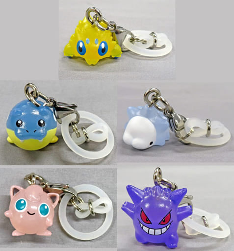 Gengar, etc. Pokemon Mejirushi Accessories Pokemon Center Limited All 5 Types Set Key Chain [USED]