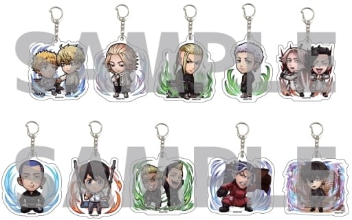 Manjiro Sano, etc. Kotodaman X Tokyo Revengers Acrylic Key Chain 01 Official Illustration All 10 Types Set Key Chain [USED]
