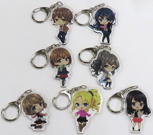 Futaba Rio, etc. Rascal Does Not Dream of a Sister Venturing Out Random Acrylic Charms Theater Limited All 7 Types Set Charm [USED]