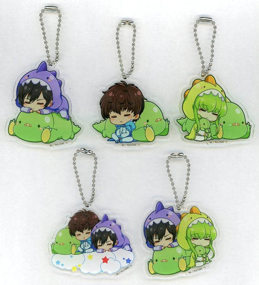C.C., etc. Code Geass: Lelouch of the Rebellion Gyaokore Trading Acrylic Key Chains All 5 Types Set Key Chain [USED]