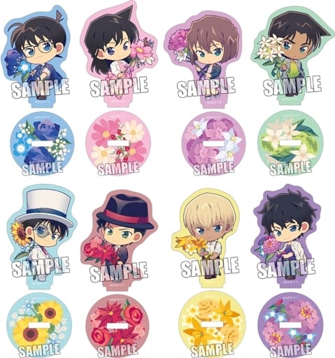 Conan Edogawa, etc. Detective Conan Trading Mini Acrylic Stand Flower For You Ver. All 8 Types Set Acrylic Stand [USED]