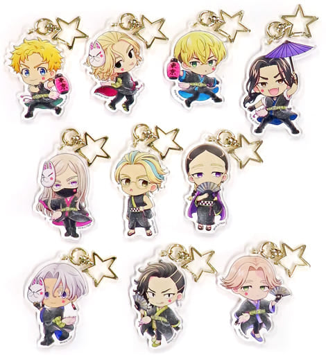 Keisuke Baji, etc. Tokyo Revengers Acrylic Keychain Collection Kirakira Wasshoi! Shibuya Pop-Up Shop Jack 2023 Village Vanguard Limited All 10 Types Set Key Chain [USED]