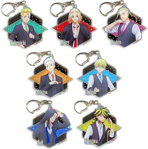 Manjiro Sano, etc. Tokyo Revengers Hotel Collaboration Holoacrylic Keychain Collection All 7 Types Set Key Chain [USED]