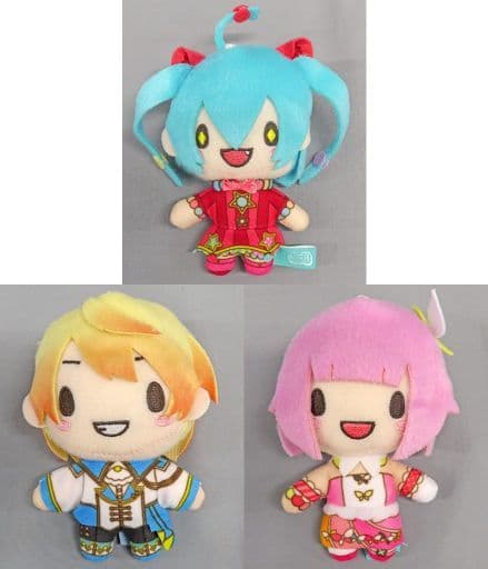 Tsukasa Tenma, etc. Hatsune Miku: Colorful Stage! Fuwapuchi Mascot Wonderlands X Showtime Vol.1 Ex All 3 Types Set Key Chain [USED]