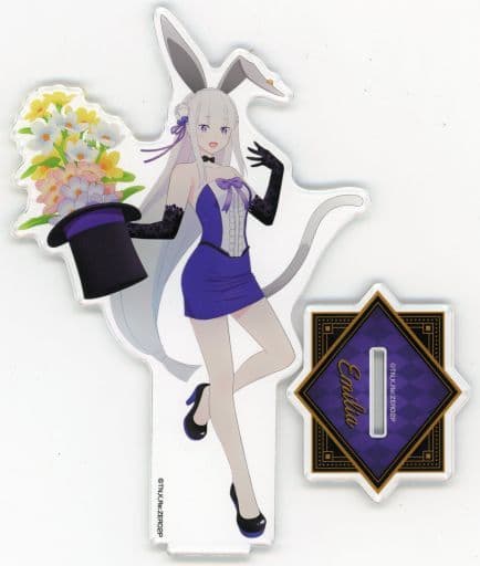 Emilia Re:ZERO -Starting Life in Another World- Newly Illustrated Big Acrylic Stand Magical Bunny Version Don Quijote Limited Acrylic Stand [USED]